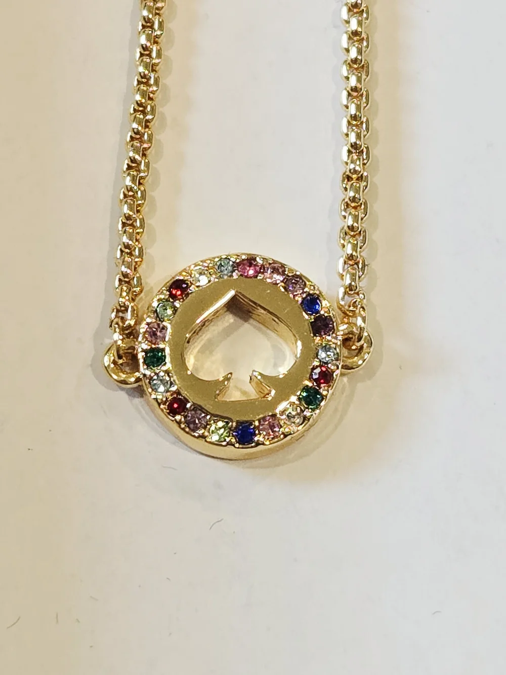 kate spade Gold Multicolor Crystal Ring Slider Bracelet EUC - Picture 2 of 3